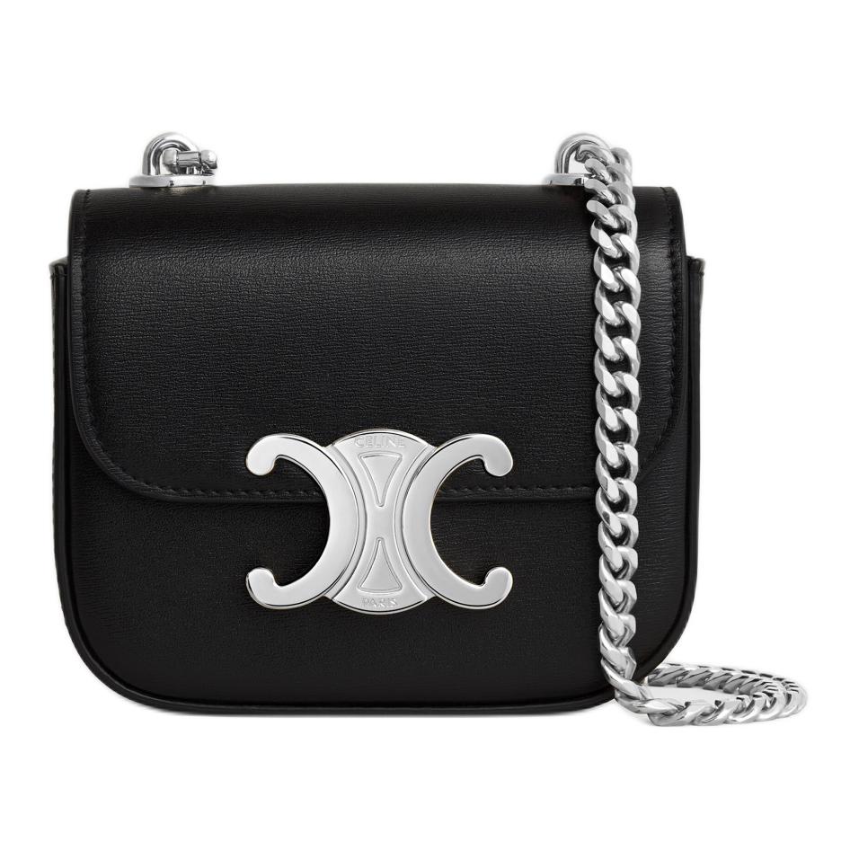 CELINE Calfskin Shoulder Bag Mini Women's Black