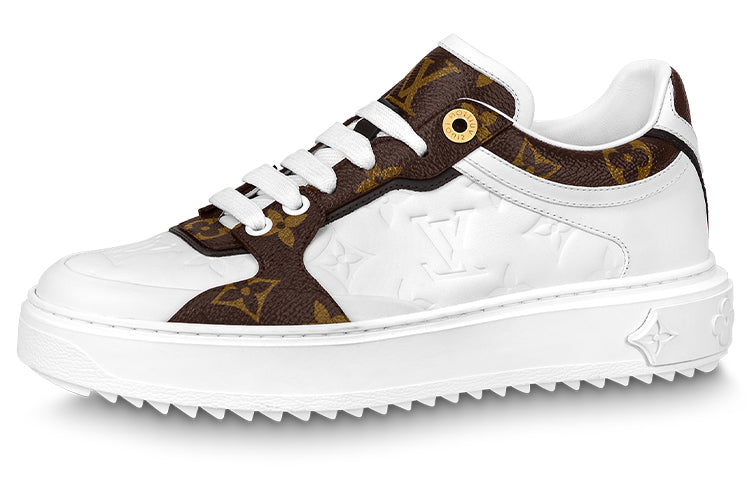 LOUIS VUITTON Time Out Sneakers 'White Monogram With Brown Monogram' Women's