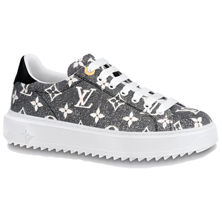 LOUIS VUITTON Time Out Sneakers 'Grey Denim Monogram' Women's