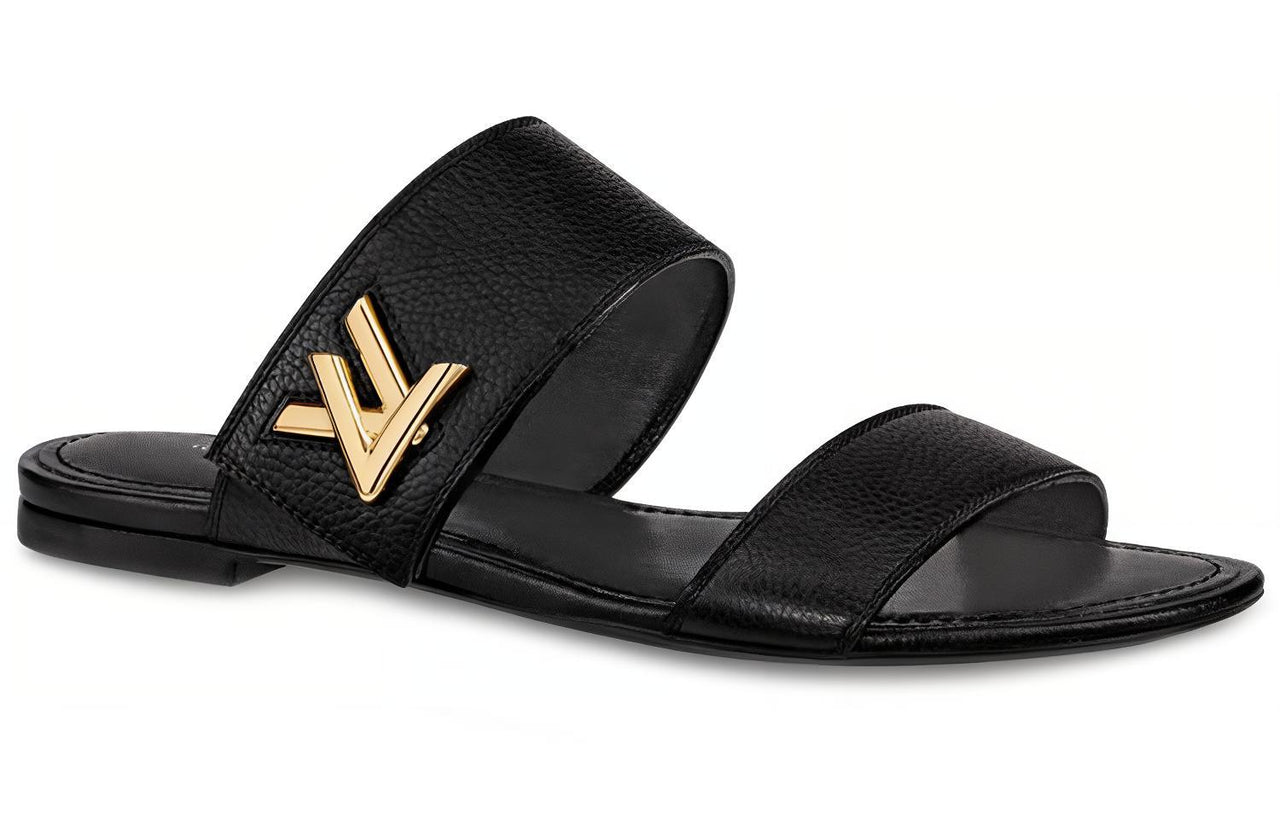 LOUIS VUITTON Slide Slippers Women's Black