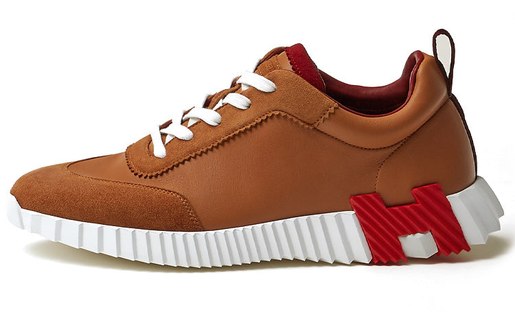 HERMES Bouncing Anti-Slip Wear-Resistant Low-Top Casual Shoes Men's Brown