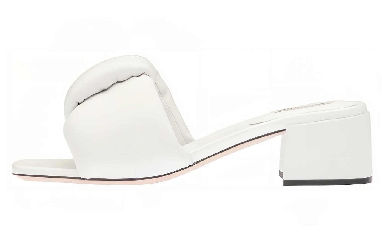 MIU MIU Abrasion Resistant Slide Slippers Women's White