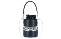 DIOR Smooth Cow Leather Bucket Bag, Shoulder Bag, Crossbody Bag, Handbag Trumpets Women's Blue