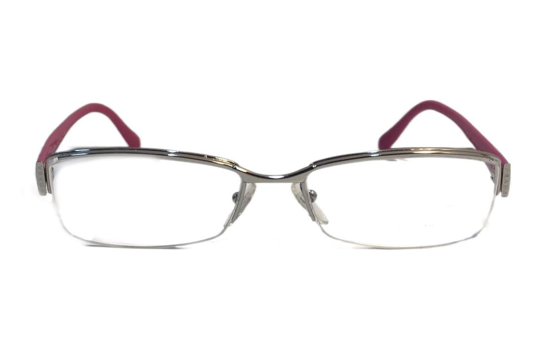 PRADA Acetate Square Eyeglass Frames Unisex Silver