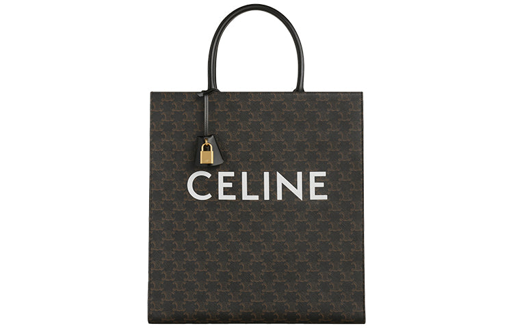 CELINE Cabas Cow Leather Handbag Tote Bag Shopping Bag Handbag Shoulder Bag Large Size Unisex Black