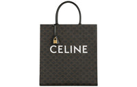 CELINE Cabas Cow Leather Handbag Tote Bag Shopping Bag Handbag Shoulder Bag Large Size Unisex Black