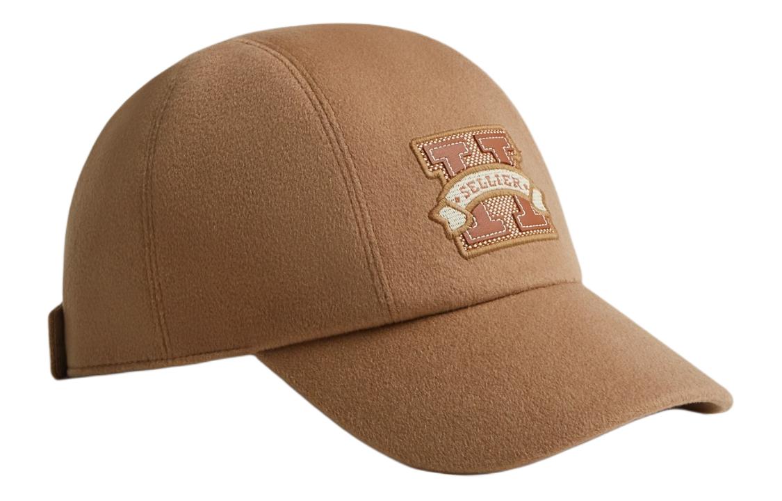 HERMES Cashmere Silk Rayon Baseball Caps Women's Brown