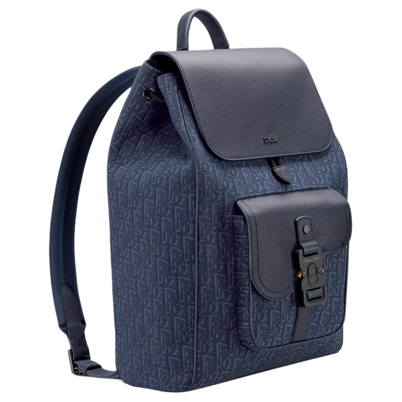 DIOR Cow Leather Backpack Women's Marine Blue