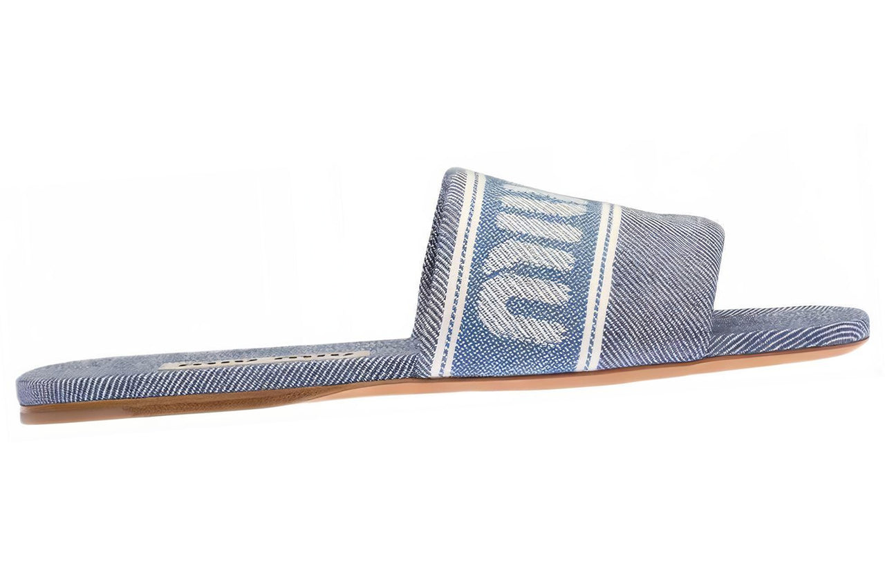MIU MIU Character Slippers Women's Dark Purple Blue
