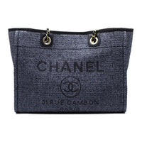 CHANEL Fabric Tote Bag Shopping Bag Shoulder Bag Crossbody Bag Handbag Women's Black
