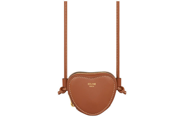 CELINE Smooth Cow Leather Shoulder Bag, Crossbody Bag Women's Tawny