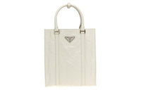 PRADA Cow Leather Handbag Women's White