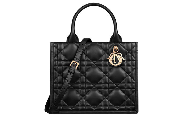 DIOR BookTote Cow Leather Tote Bag, Shopping Bag, Shoulder Bag, Crossbody Bag, Handbag Trumpets Women's Black