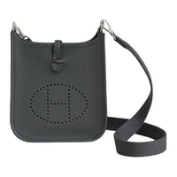 HERMES Evelyne Clemence Calfskin Ivorie Shoulder Bag Crossbody Bag Regular Women's Gray