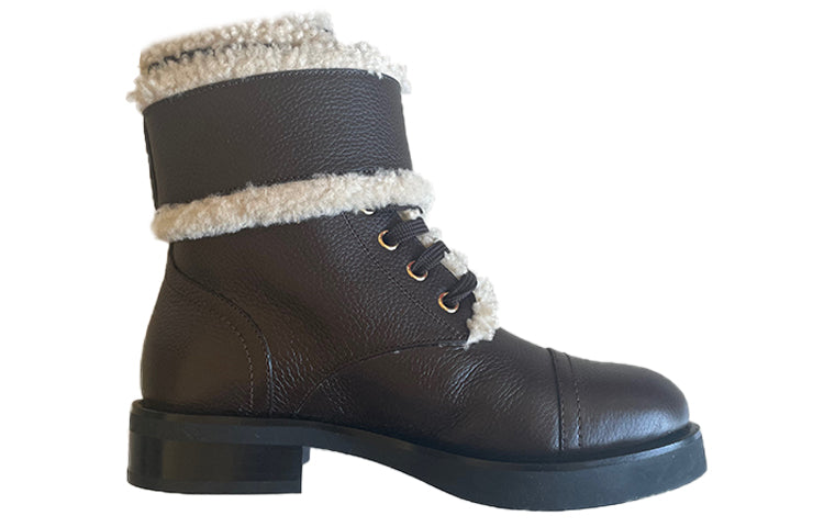 LOUIS VUITTON Wonderland Shearling Boots 'Black' Women's