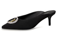 LOUIS VUITTON Madeleine Rhinestone Wrap-toe Slippers Women's Black