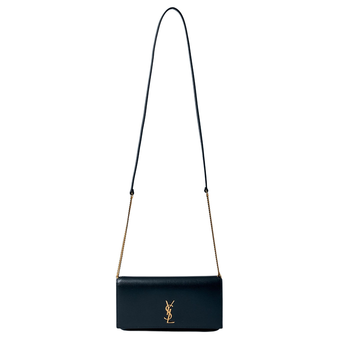 SAINT LAURENT CASSANDRE Leather Crossbody Bag, Shoulder Bag Women's Black