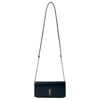 SAINT LAURENT CASSANDRE Leather Crossbody Bag, Shoulder Bag Women's Black