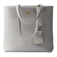 PRADA Calfskin Tote Bag Shopping Bag Shoulder Bag Handbag Large Size Women's Granite Gray