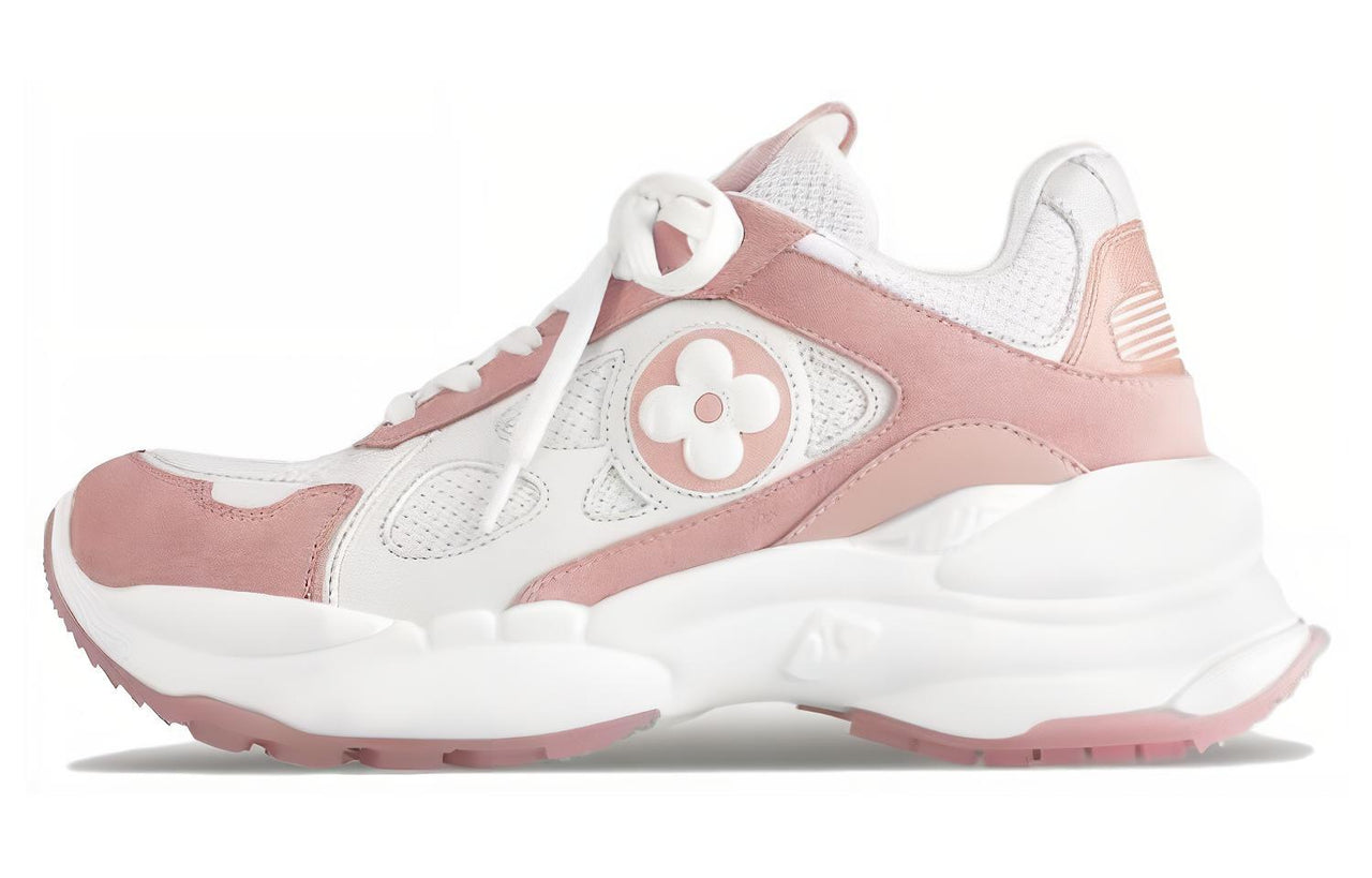 LOUIS VUITTON Run 55 Low-Top Casual Shoes Women's Pink