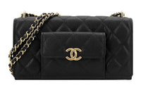 CHANEL WOC Cow Leather 2-in-1 Wealth Bag Shoulder Bag Crossbody Bag Regular Women's Black