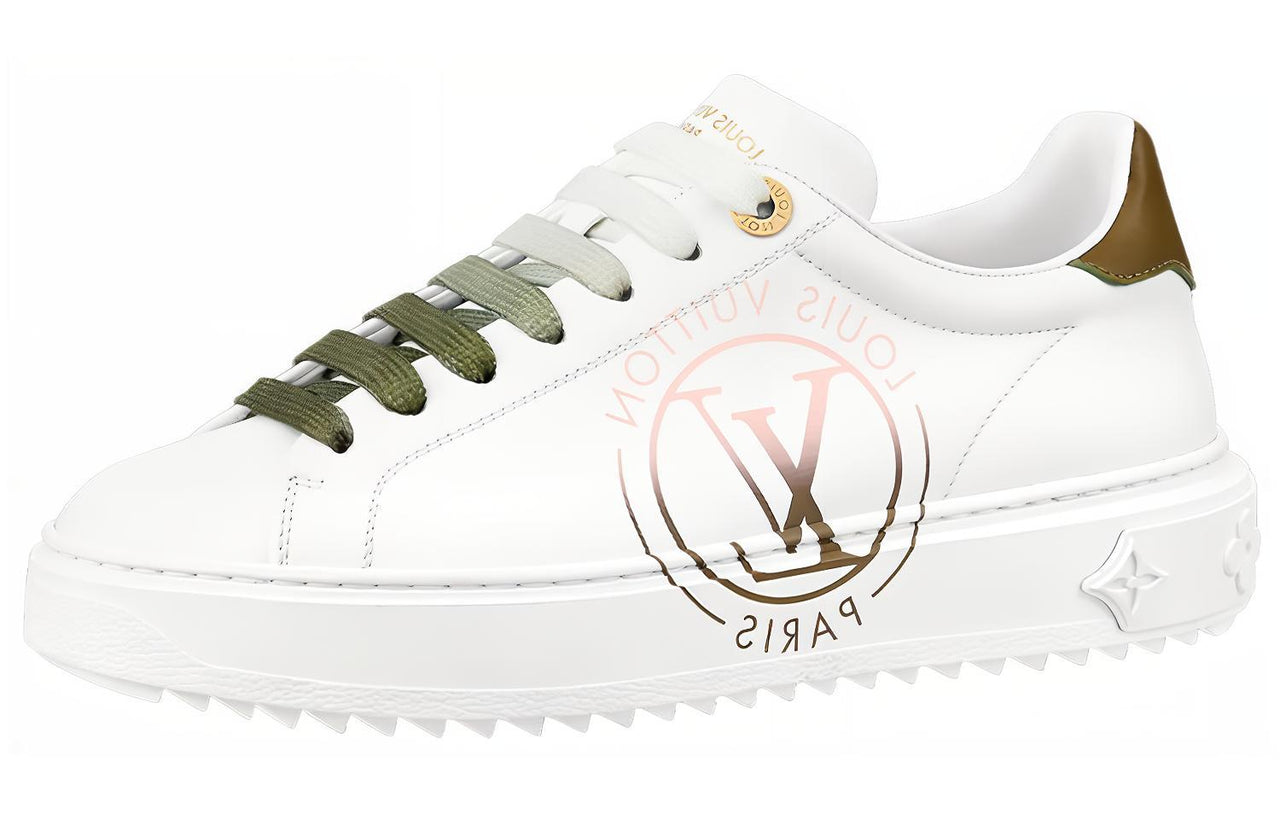 LOUIS VUITTON Lv Time Out Sneakers 'White With Green Ombre' Women's