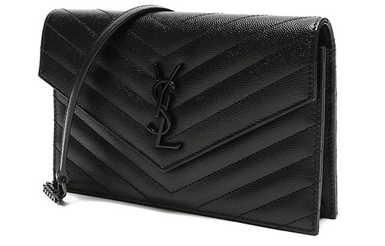 SAINT LAURENT Chain Wallet Monogram Black
