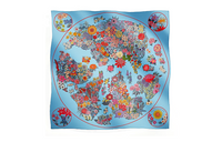 HERMES Silk Scarves Women's Blue