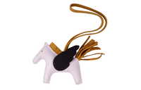 HERMES Sheepskin Pendants Unisex Purple/Black/Brown