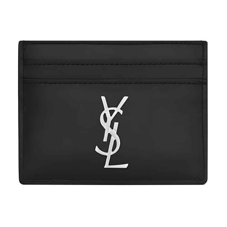 SAINT LAURENT Smooth Finish Leather Card Holder Card Holder Men's Black