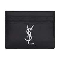 SAINT LAURENT Smooth Finish Leather Card Holder Card Holder Men's Black