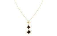 LOUIS VUITTON Color Blossom Lariat Necklace Yellow Gold Onyx And Diamond