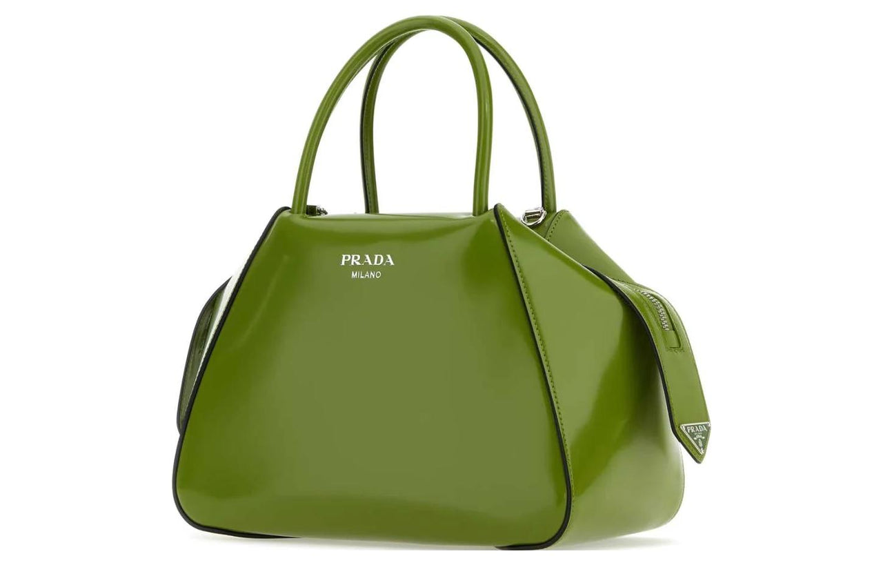 PRADA Calfskin Shoulder Bag Crossbody Bag Handbag Small Size Women's Green