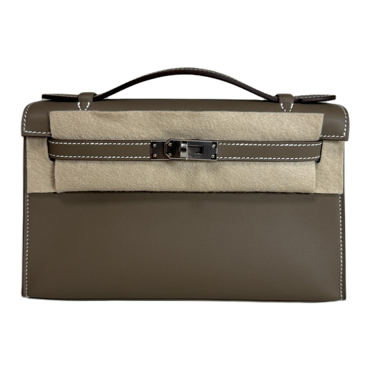 HERMES Mini Kelly Generation 1 Swift Leather Kelly Bag Handbags Women's 18 Etoupe Elephant Gray