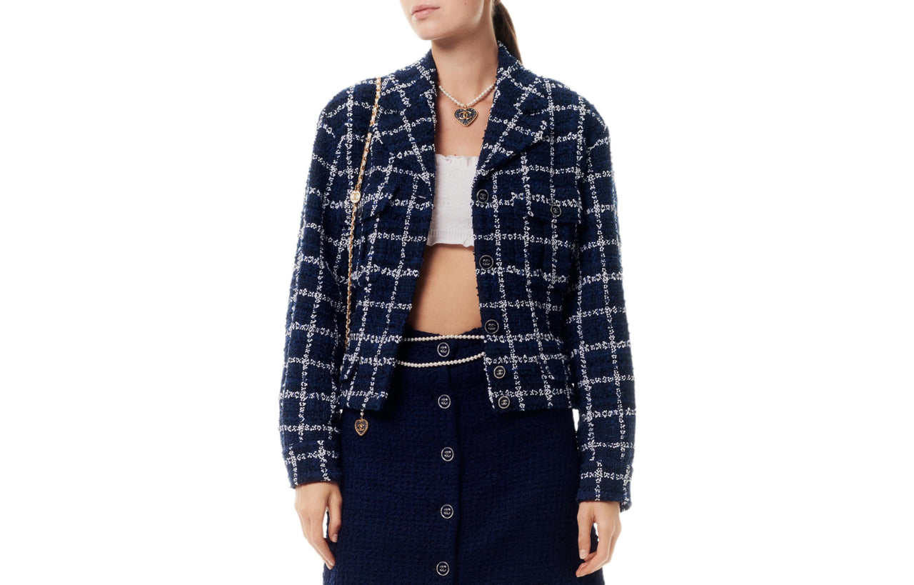 CHANEL 24 New Spring And Summer Arrivals Jackets Coats Women's Marine Blue