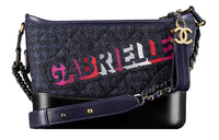 CHANEL Gabrielle Calfskin Handbag Shoulder Bag Crossbody Bag Small Size Women's Marine Blue