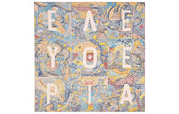 HERMES Silk Scarves Women's Light Pink/Blue/Yellow