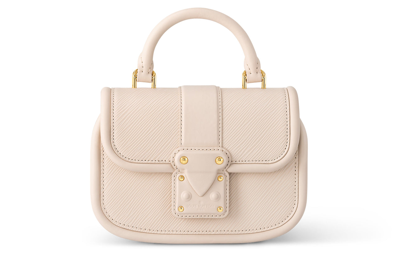 LOUIS VUITTON Pia Grained Cow Leather Shoulder Bag Crossbody Bag Handbag Women's Beige