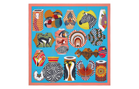 HERMES Silk Scarves Women's Blue/Pink