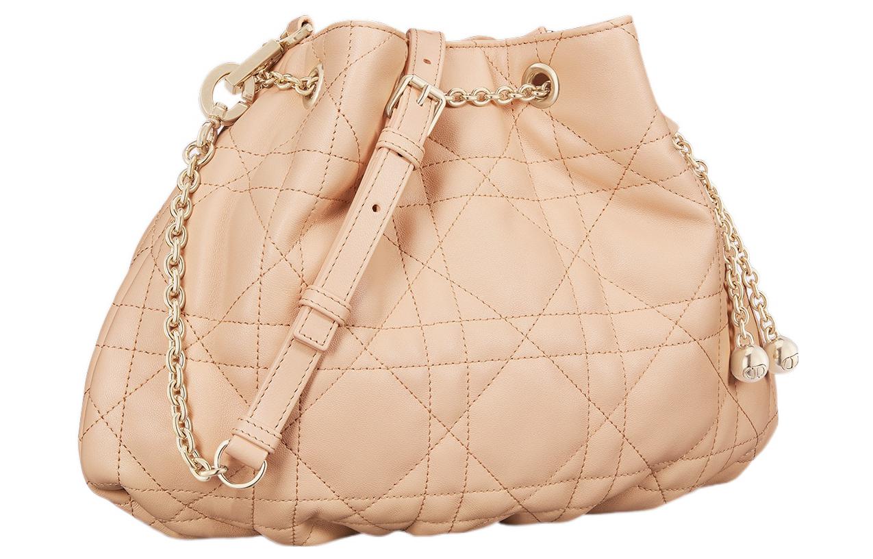 DIOR Ammi Soft Sheepskin Handbag Crossbody Bag Shoulder Bag Women's Light Pink