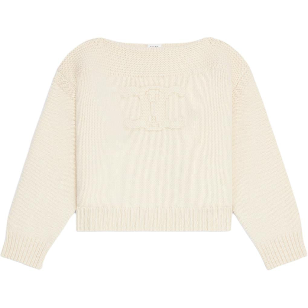 CELINE Boat Neck Sweater In Chunky Cashmere