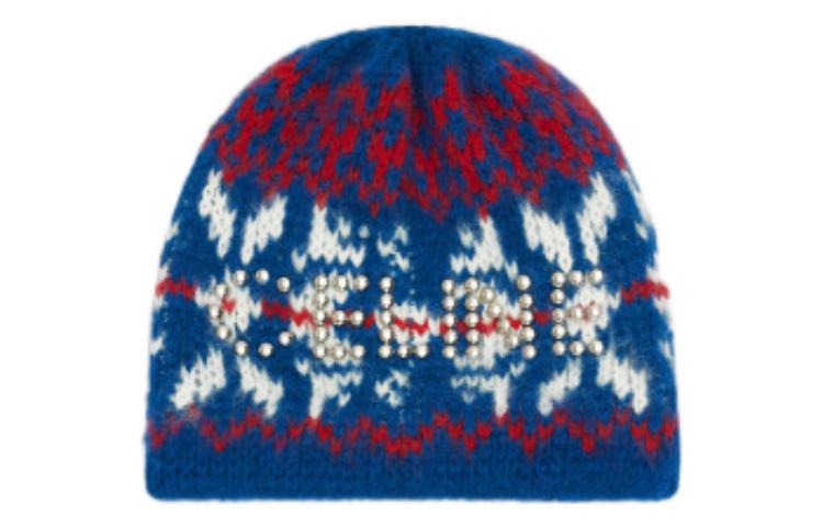 CELINE Beanies Men Blue/Red/Ecru