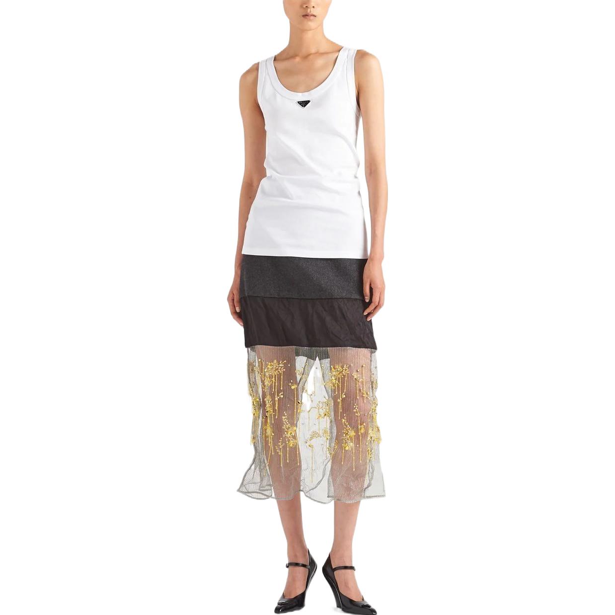 PRADA Casual Long Skirt Women's Coal Gray
