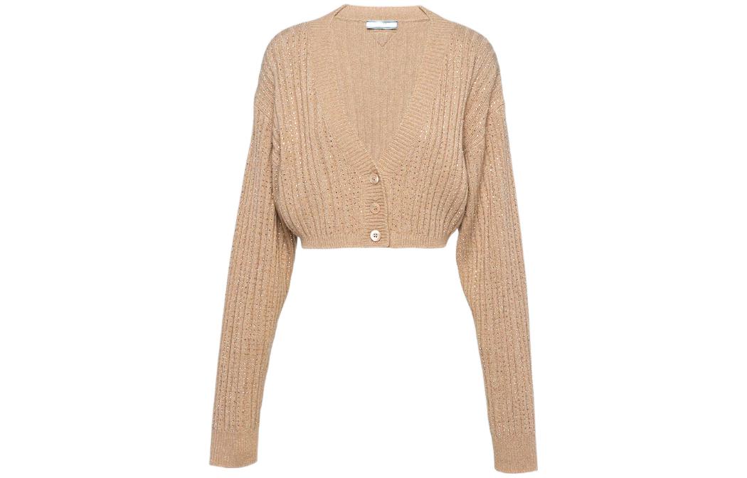 PRADA Cashmere Sweaters Women's Camel Brown