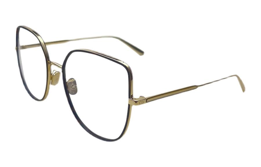 DIOR Alloy Irregular Shape Eyeglass Frames Unisex Gold