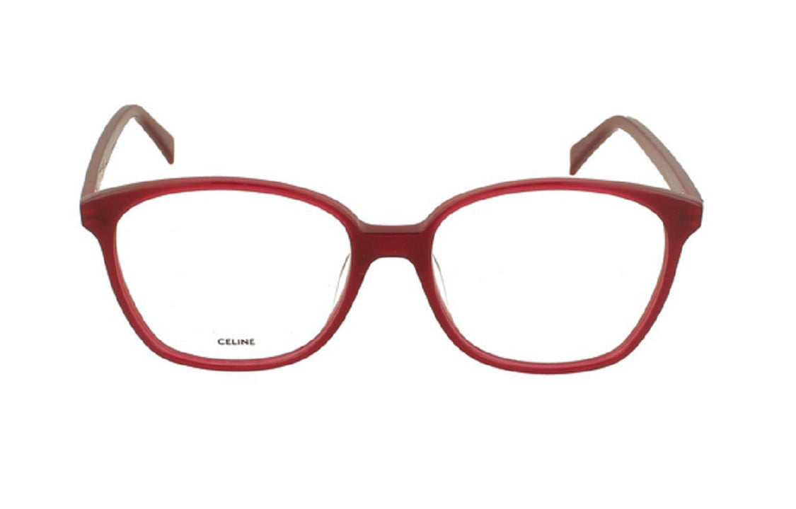 CELINE Acetate Cat Eye Eyeglass Frames Women's Red