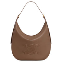 CELINE Cuir Triomphe Calfskin Shoulder Bag, Handbag, Shoulder Bag Tubas Women's Brown