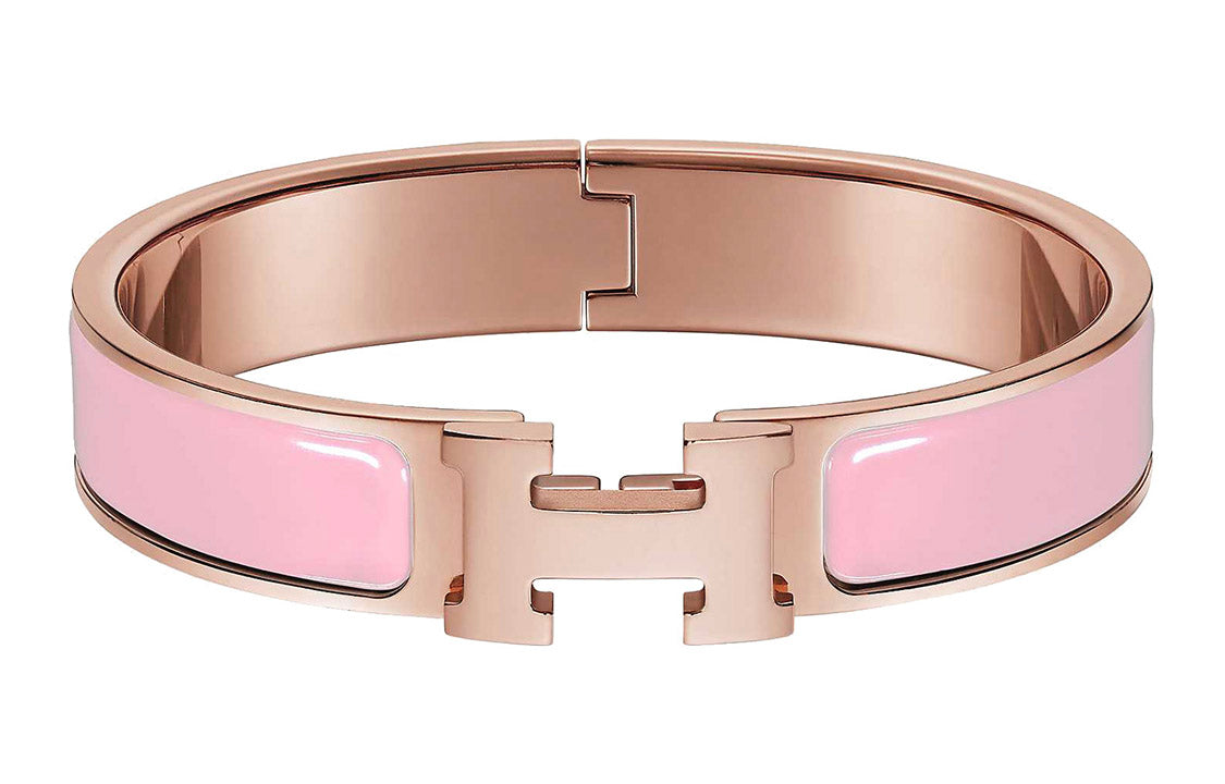 HERMES Clic H Rose Gold Plated Bangles Women's