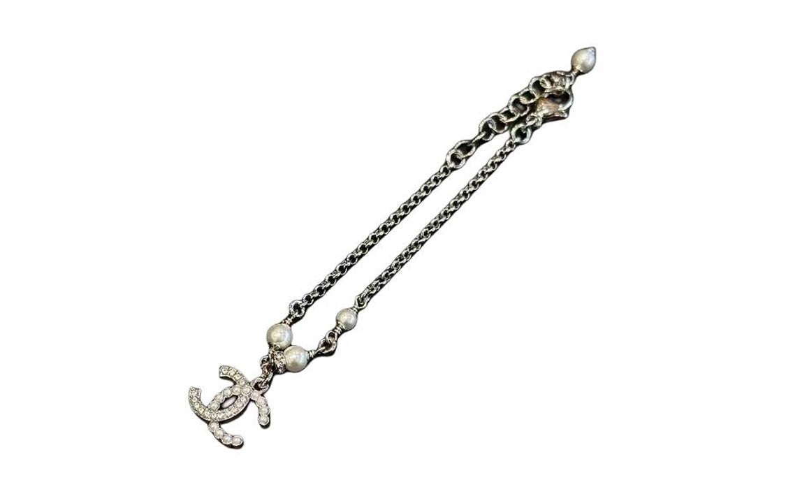 CHANEL Metal, Artificial Pearl, Rhinestone Bracelets Women's Silver
