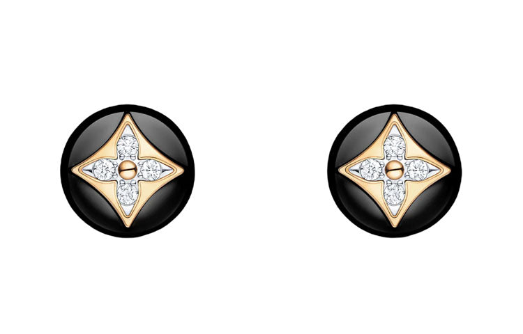 LOUIS VUITTON Stud Earrings Women's Black